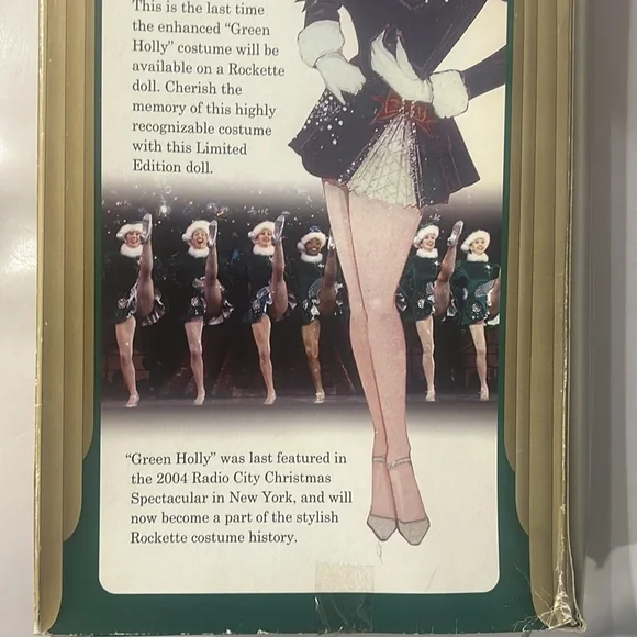 Radio City Rockette Doll Christmas Spectacular Green Holly Costume RARE VTG NIB - Picture 10 of 13
